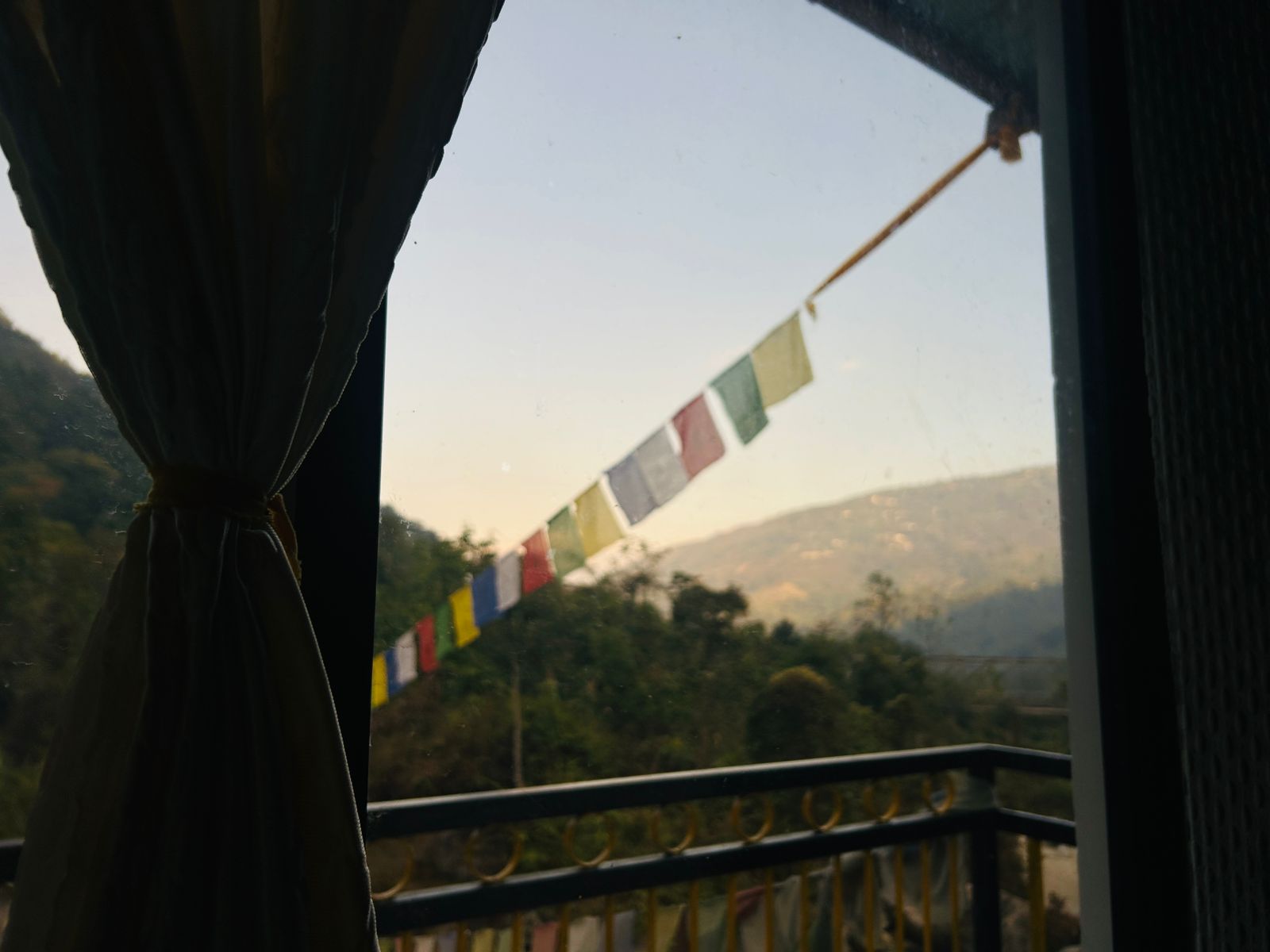 Warm orange-walled room with comfortable bedding